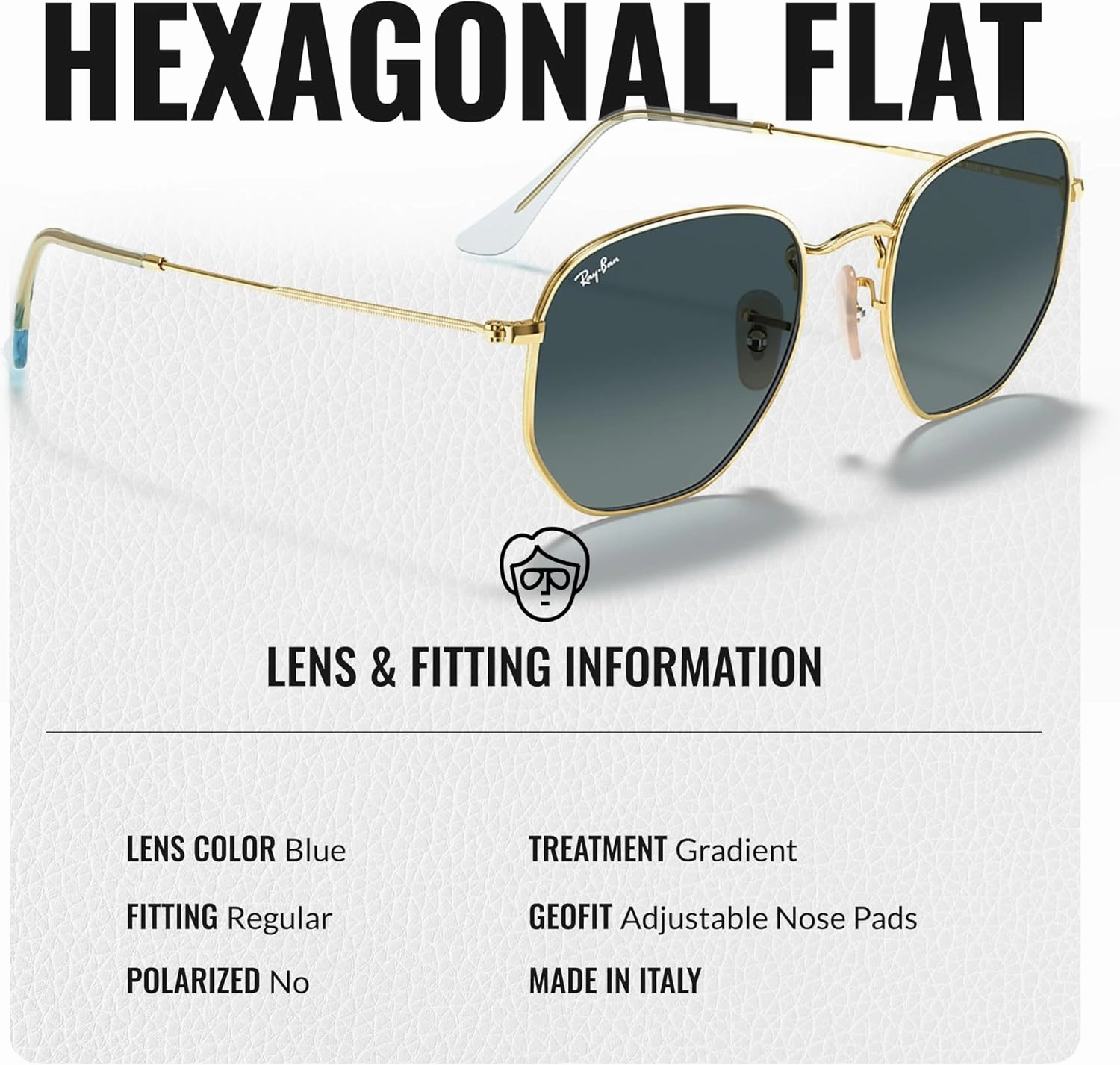 Ray-Ban RB3548N Hexagonal Flat Lenses Sunglasses With Eyewear Kit Bundle - Adjustable Nose Pads - Retro Sunglasses