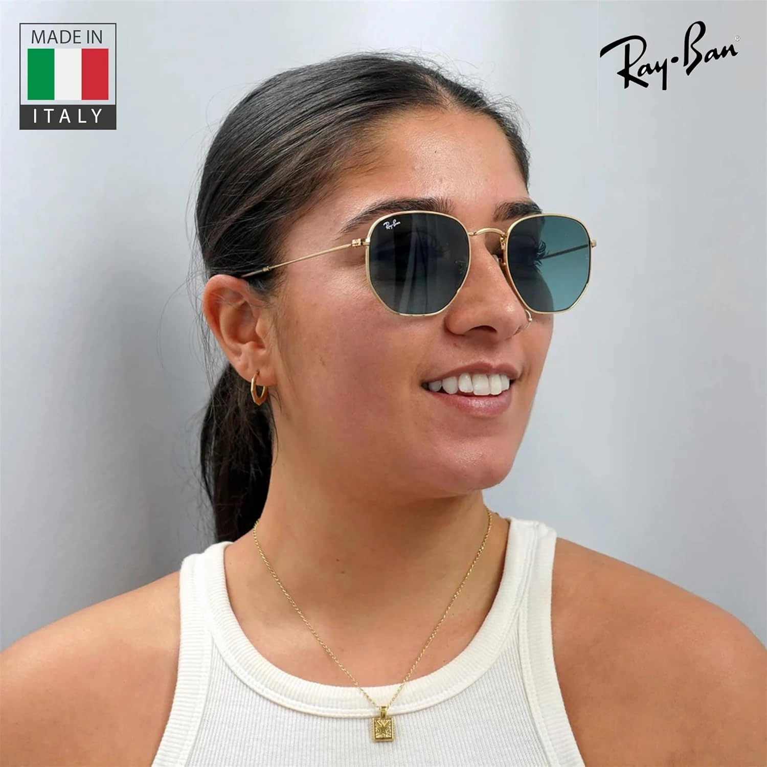 Ray-Ban RB3548N Hexagonal Flat Lenses Sunglasses With Eyewear Kit Bundle - Adjustable Nose Pads - Retro Sunglasses