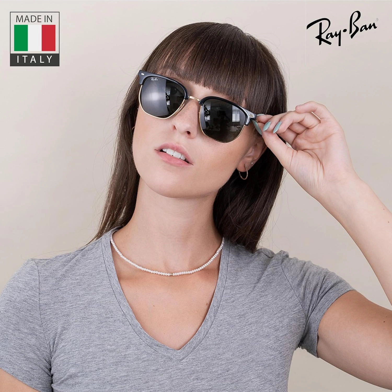Ray-Ban RB4416 NEW CLUBMASTER Square Shape Sunglasses With Eyewear Kit Bundle - Adjustable Nose Pads