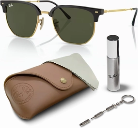 Ray-Ban RB4416 NEW CLUBMASTER Square Shape Sunglasses With Eyewear Kit Bundle - Adjustable Nose Pads