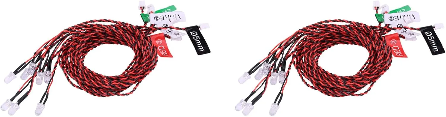 RC Airplane LED Light System, 2 Kit RC Airplane 8 LED Lighting System Helicopter Simulation Flashing Lights for FUTABA/JR/KO 2.4G Transmitter