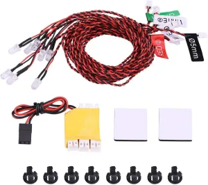 RC Flashing Light, 8 LED Lighting System Kit Simulation Flashing Lights for RC Airplane Helicopter Deformation Model