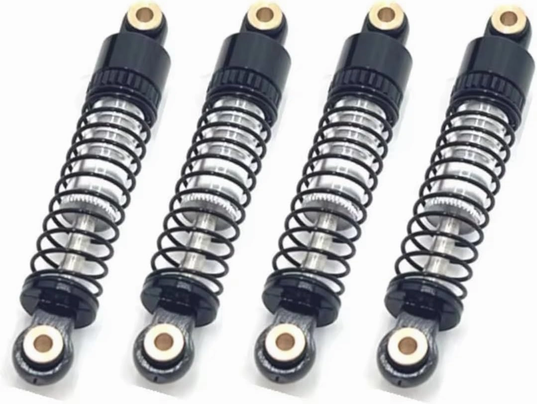RC Car Shock Absorber Compatible With FMS For FCX24 1/24 RC Car Parts Metal Upgrade Adjustable Soft And Hard Hydraulic Shock Absorber(Black)