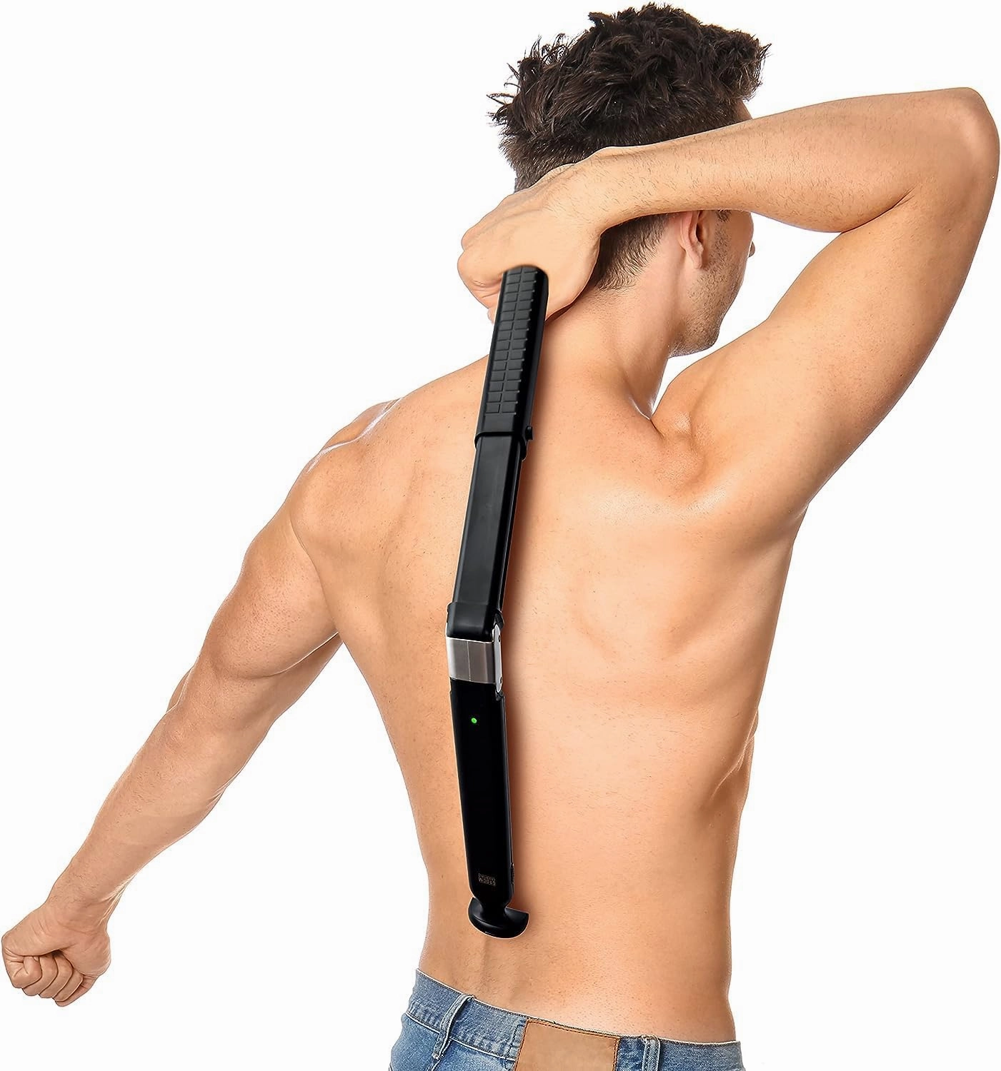 Rechargeable Electric Back Shaver and Hair Trimmer for Men Body Groomer with Extendable Back Blade Electric Razor for Hard to Reach Areas Back Shavers and Manscaping Tool for Men