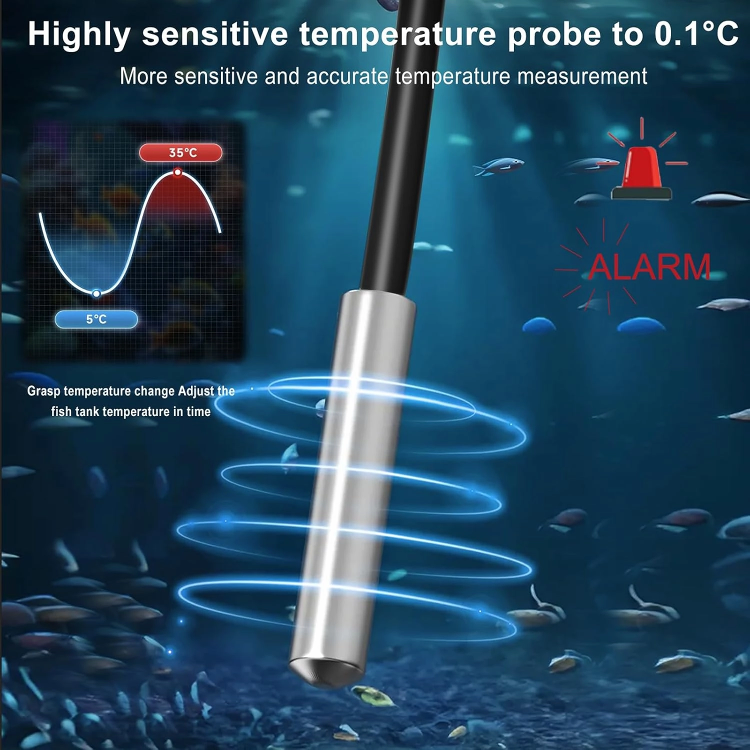 Refrigerator Thermometer Freezer Alarm Digital Freezer Thermometer Fridge Thermometer with Extra Sensor high and Low Temperature Alarm (1, Black, ZZ10)