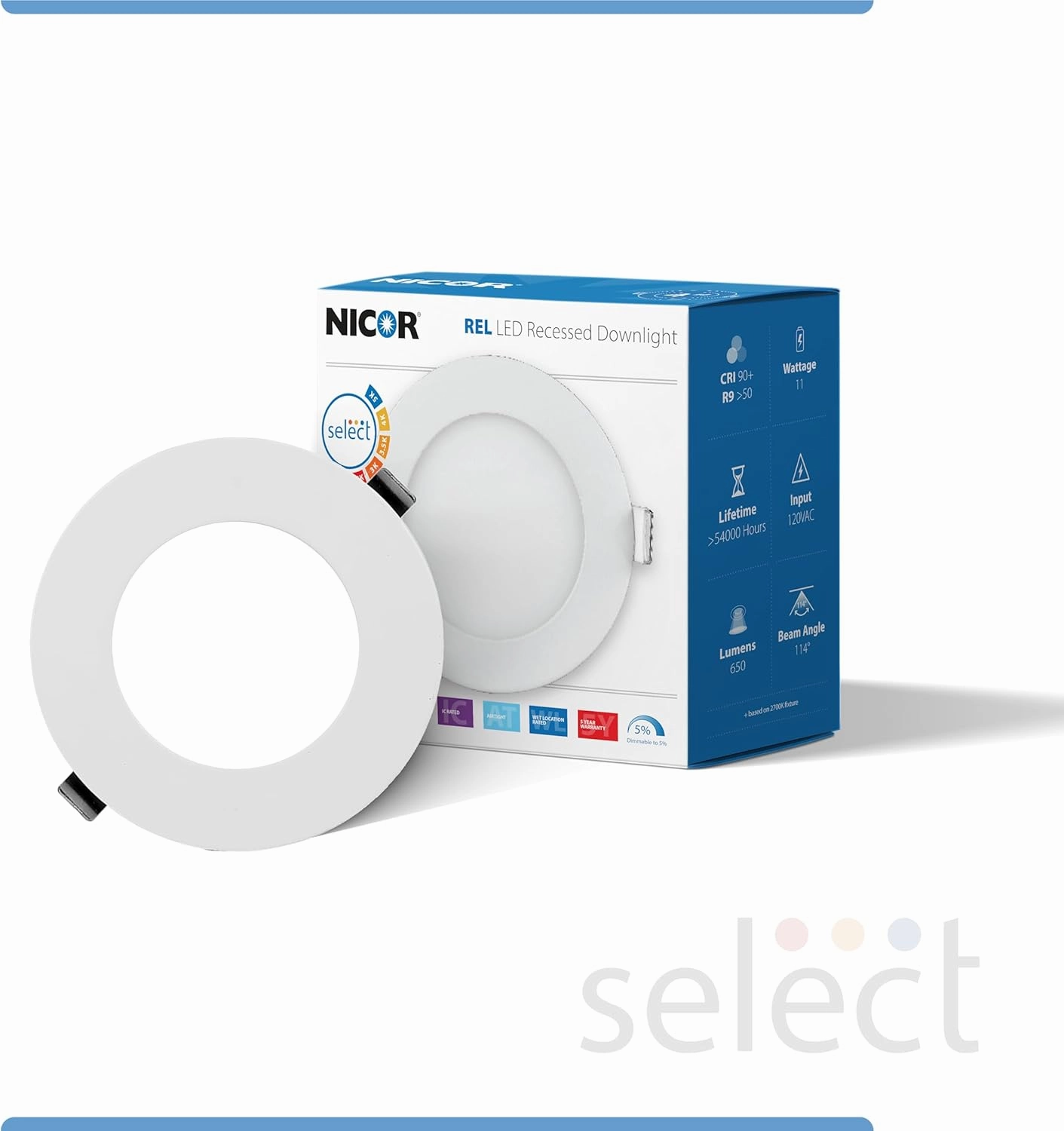 REL Selectable 4 in. White Remodel LED Downlight Kit (REL41120SRDWH)