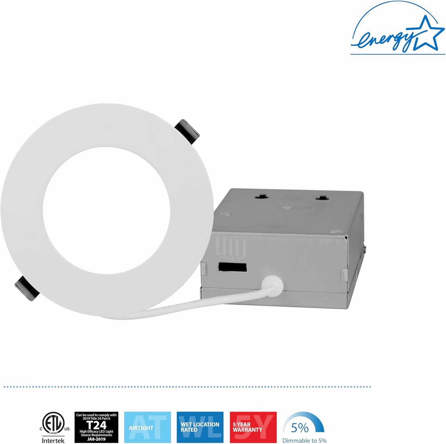 REL Selectable 4 in. White Remodel LED Downlight Kit (REL41120SRDWH)