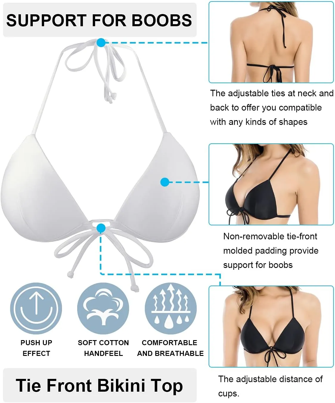 RELLECIGA Women's Triangle Bikini Top
