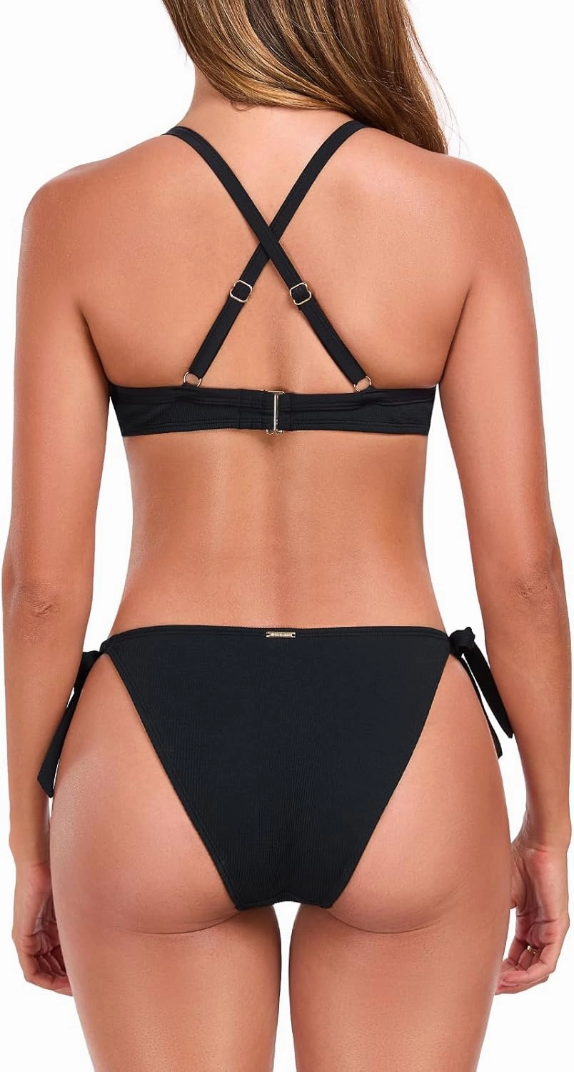 RELLECIGA Women’s Bikini Set High Cut Two Piece Swimsuit Push Up Underwire Bathing Suits