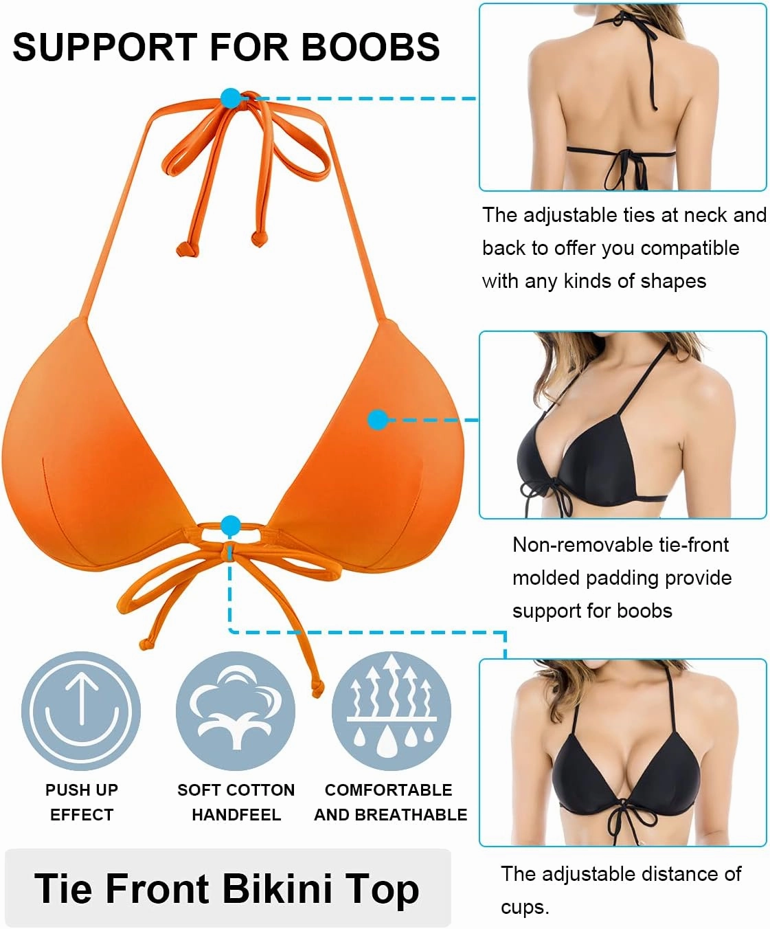 RELLECIGA Women's Triangle Bikini Top