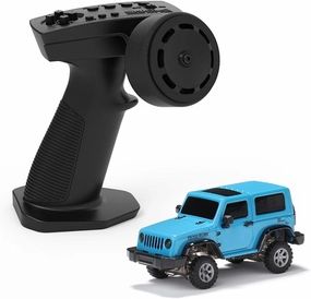 Remote Control Car, 1/64 Scale 2.4G Full Proportional RC Electric Mini Climbing Off-Road Vehicle Model, RC Mini Racing Car for Adults (RTR Standard Version/Blue)
