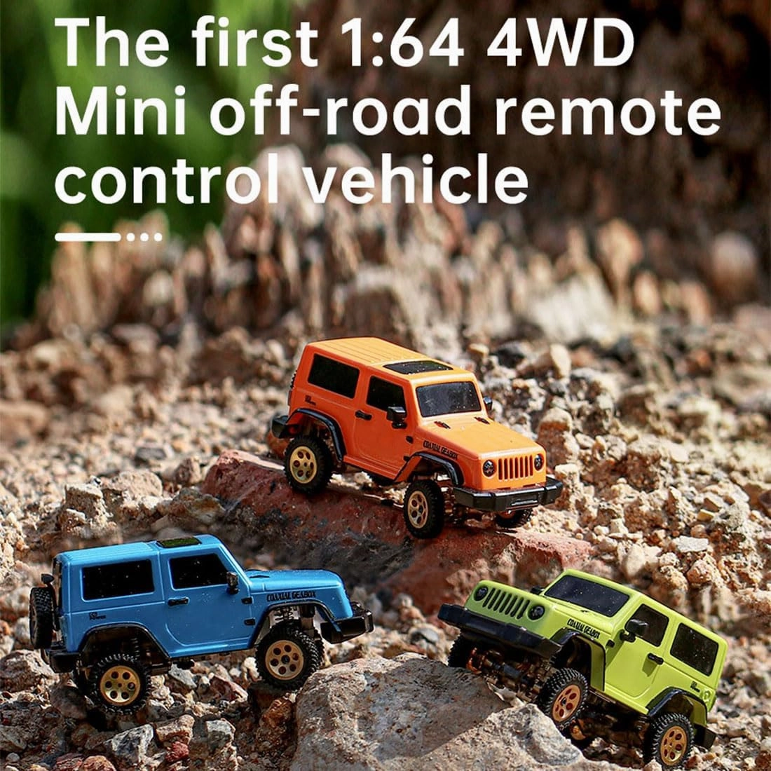 Remote Control Car, 1/64 Scale 2.4G Full Proportional RC Electric Mini Climbing Off-Road Vehicle Model, RC Mini Racing Car for Adults (RTR Standard Version/Blue)