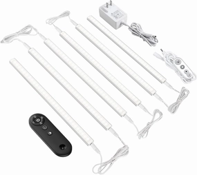Remote Control Under Cabinet Led Light Plug in, Dimmable Daylight White 4500K, 6 Pack 12 inch Linkable Led Under Counter Lights for Kitchen Upgrade ETL Listed Plug 24V, UNO-LK 4500K