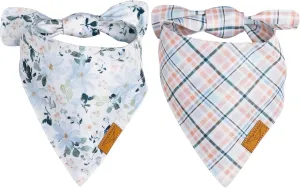 Remy Roo X Boon Ties Dog Bandanas - 2 Pack | Premium Durable Adjustable Polyester Fabric | Patented Shape Boy & Girl Dog Bandanas | Pack of Bandanas for Dogs (Large)
