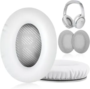 Replacement Ear Pads for Bose Quiet Comfort 35 Ear Cushion Kit Compatible with Bose QC 35/35 II Headphones Made of Protein Leather Memory Foam (White)