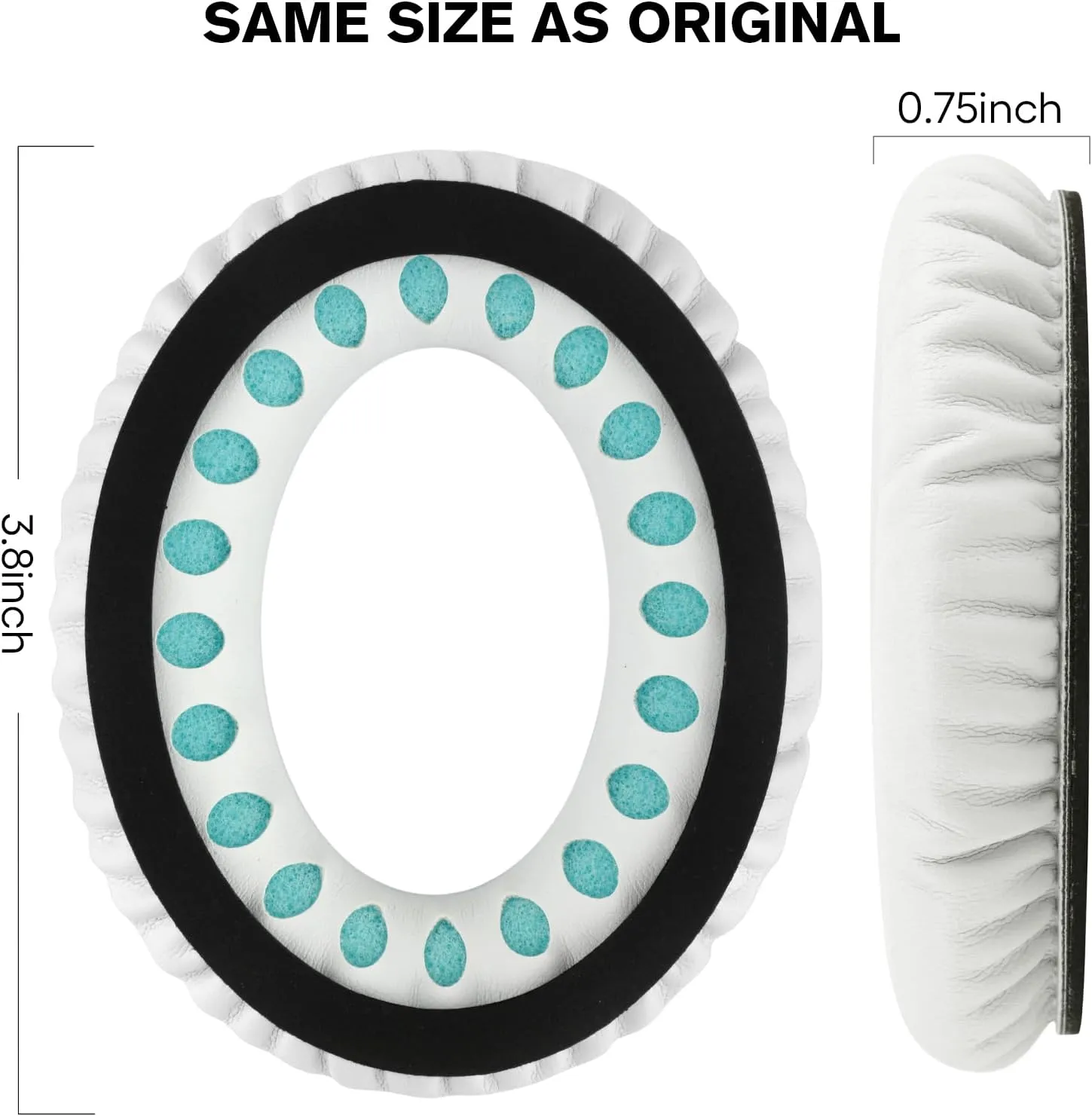 Replacement Ear Pads for Bose Quiet Comfort 35 Ear Cushion Kit Compatible with Bose QC 35/35 II Headphones Made of Protein Leather Memory Foam (White)