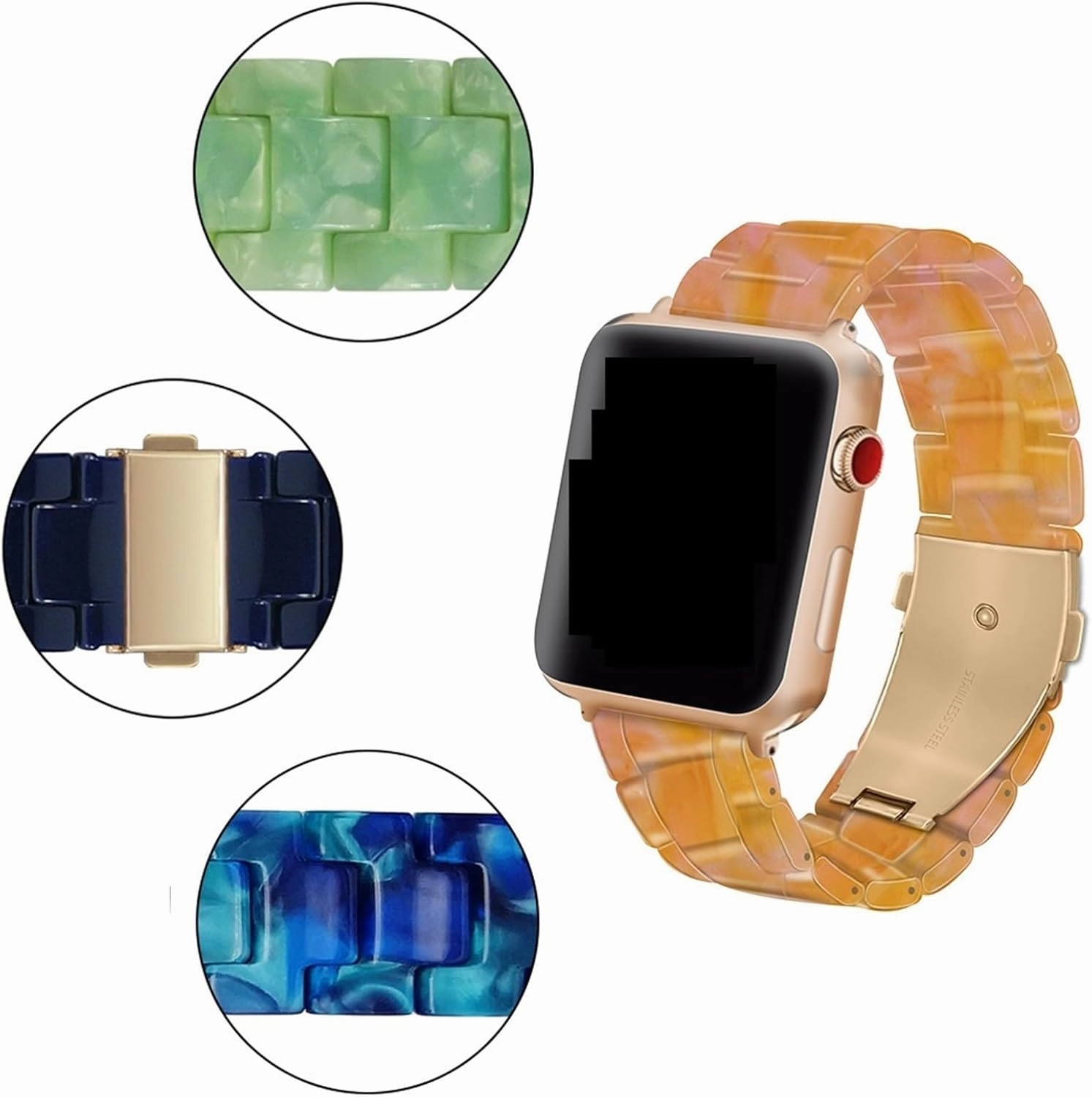 Resin Bands Compatible 20mm 22mm Women Men Lightweight Strap