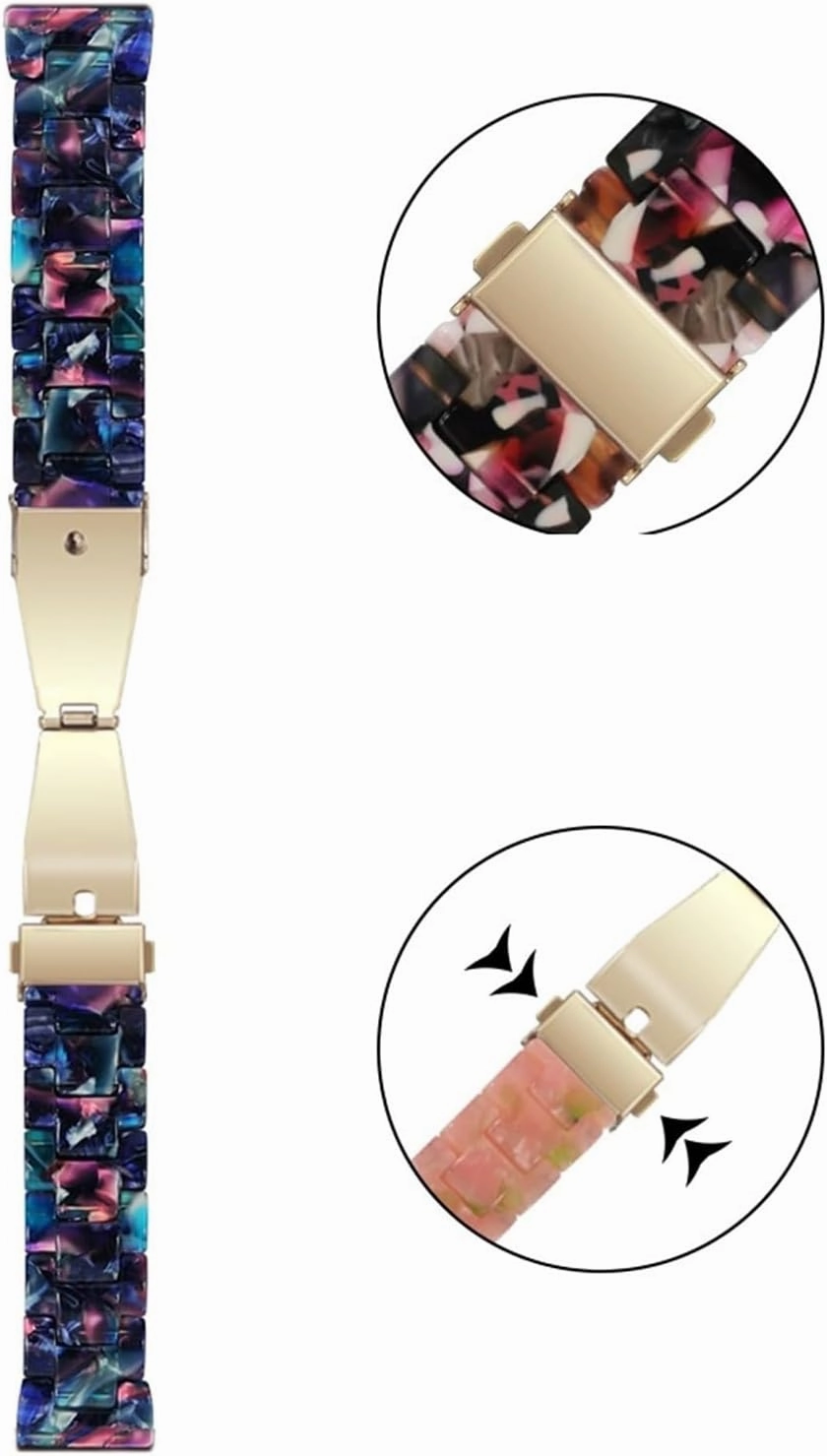 Resin Bands Compatible 20mm 22mm Women Men Lightweight Strap