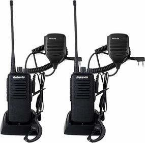 Retevis RT1 Long Range 2 Way Radios,High Power 2 Way Radio with 3000mAh Rechargeable,Emergency Alarm,Professiobnal Walkie Talkie for Hunting Security School(2 Pack)