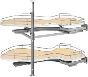 REV-A-SHELF Contemporary Cloud 2-Shelf Blind Corner Organizer for Right Opening/Blind Left Cabinet