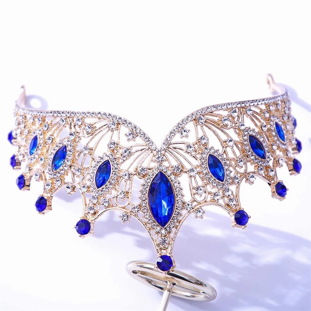 Rfmfkkg Women Vintage Golden Bridal Crown Wedding Ball Tiara Accessories Birthday Pageant Headdress Golden Bright Red