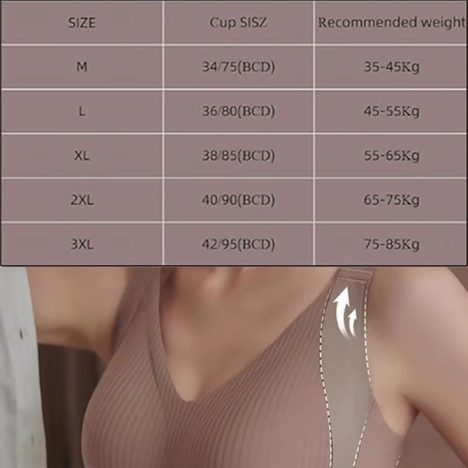 Roarrave Bra, Women's Ribbed Push Up Adjustable Wireless Bra, Push Up Sports Bras for Women, Wireless Bras for Women