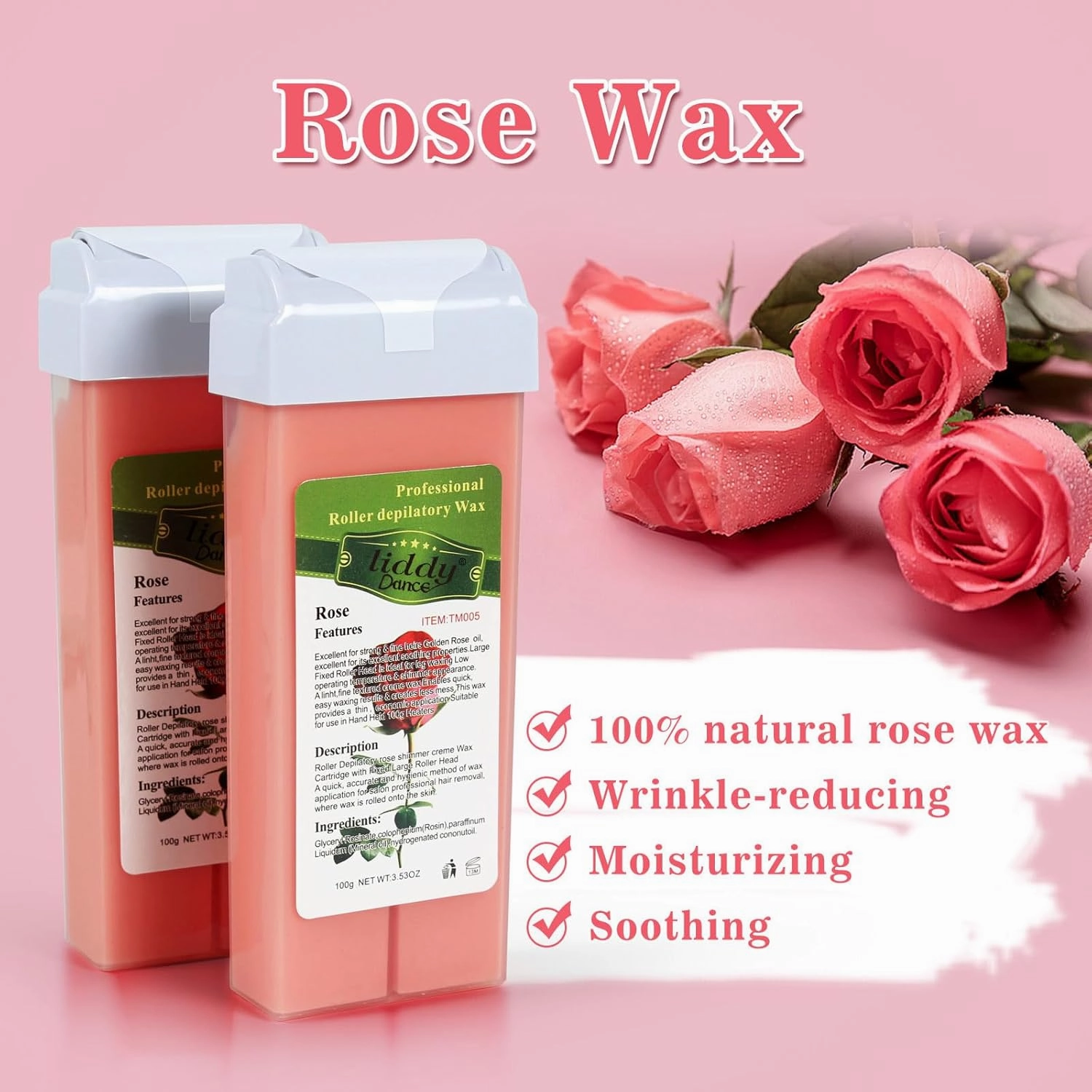 Roll on Wax Warmer Kit Wax Roller Kit for Hair Removal Painless Waxing for Hair Eyebrow Facial Armpit Bikini Brazilian