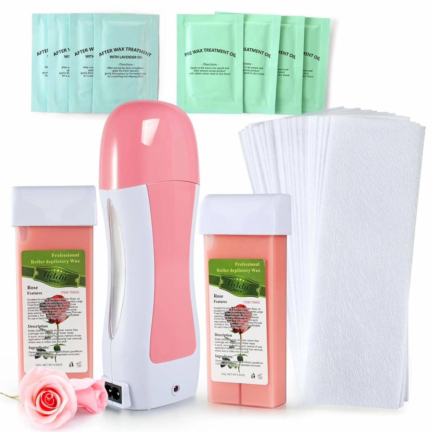 Roll on Wax Warmer Kit Wax Roller Kit for Hair Removal Painless Waxing for Hair Eyebrow Facial Armpit Bikini Brazilian