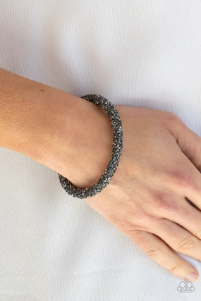 Roll Out The Glitz - Black Bracelet