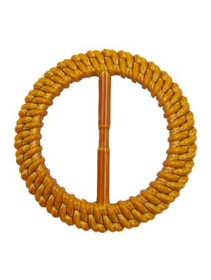 Round Shape Imitation Raffia Adjustable Buckle