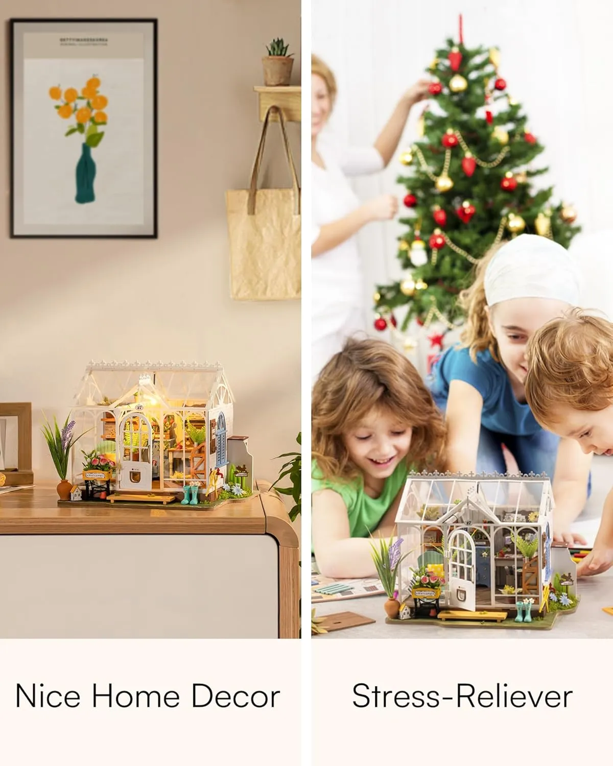 Rowood DIY Miniature House Kit,Mini Dollhouse KIt,Mayberry Street Craft Model Kits for Adults with LED,Birthday Gift/Home Decor for Family Friends-Dreamy Garden House