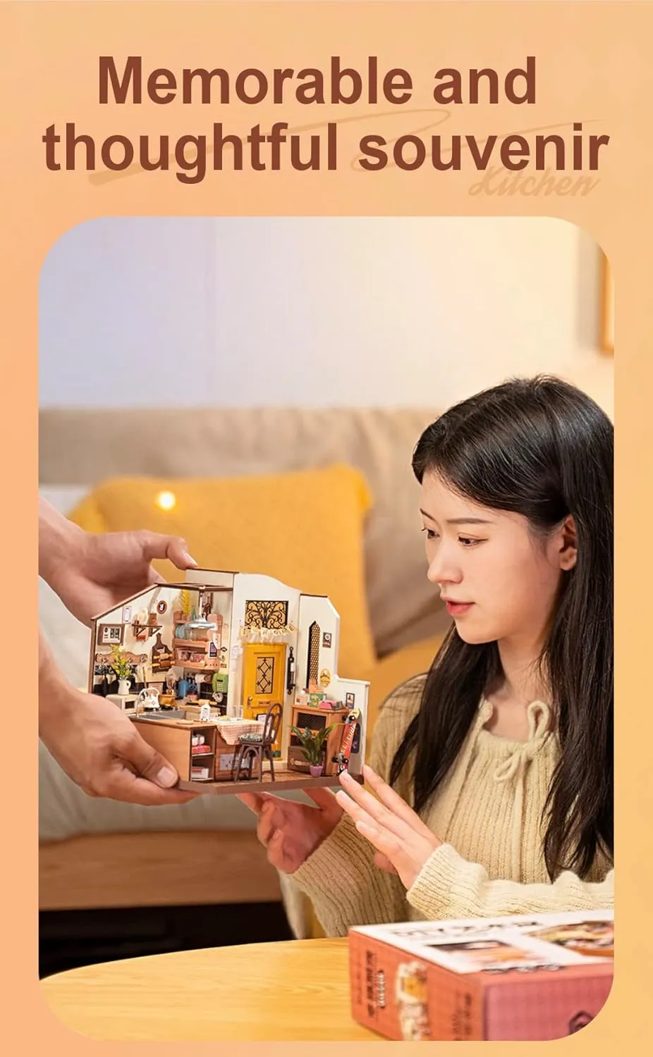 Rowood Miniature House Kit,DIY Miniature Dollhouse Kit for Adults,Model Kits for Adults to Build with LED,Birthday for Teens(Homey Kitchen)