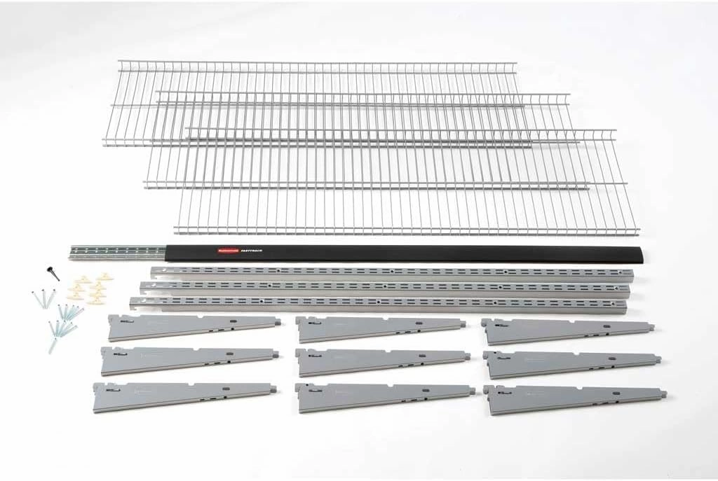 Rubbermaid Fasttrack Rail Storage 48"x16" 3-Shelf Kit, 350 lbs. Per Shelf, for Home/Garage/Shed/Workshop Organization