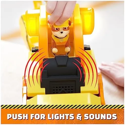 Rubble & Crew, Bark Yard Deluxe Bulldozer Construction Truck Toy with Lights, Sounds & Rubble Action Figure, Kids Toys for Boys & Girls Ages 3 