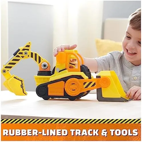 Rubble & Crew, Bark Yard Deluxe Bulldozer Construction Truck Toy with Lights, Sounds & Rubble Action Figure, Kids Toys for Boys & Girls Ages 3 
