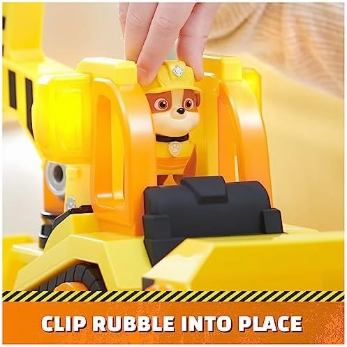 Rubble & Crew, Bark Yard Deluxe Bulldozer Construction Truck Toy with Lights, Sounds & Rubble Action Figure, Kids Toys for Boys & Girls Ages 3 