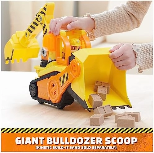Rubble & Crew, Bark Yard Deluxe Bulldozer Construction Truck Toy with Lights, Sounds & Rubble Action Figure, Kids Toys for Boys & Girls Ages 3 