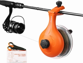 RUNCL Fishing Line Winder – Portable Spooling Tool for Casting and Spinning Reels, Prevents Line Twist, Non-Slip Handle with Scissors, Fishing Gifts for Men