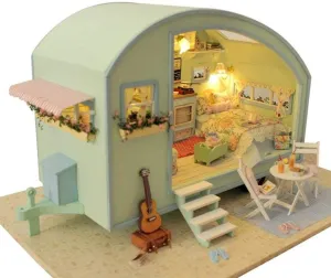 Rylai 3D Puzzles DIY Miniature Dollhouse Kit for Adults Kids Wood Craft Furniture LED Music Box Light Time Travel Series