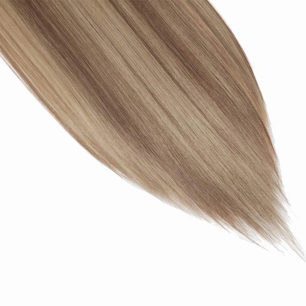 S-noilite 8pcs Clip In On Hair Extension 26" Full Head Long Straight Clip in Hair Extenisons with Highlights Synthetic Thick Hairpieces for Women Girls(26", Light brown & Ash blonde)