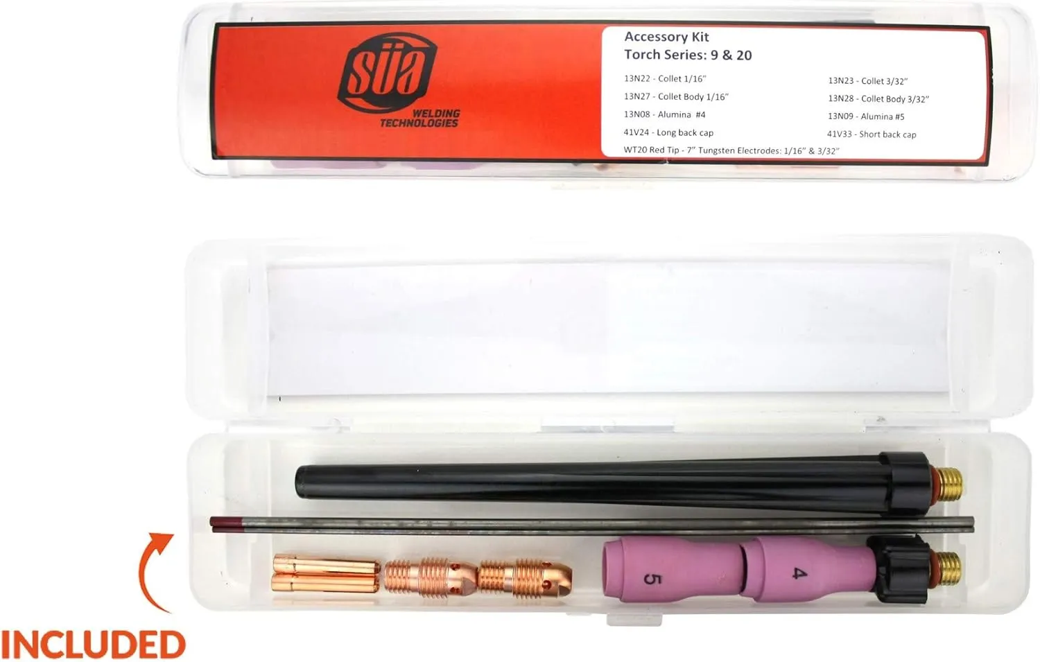 SÜA - 9V Series - 125 Amp - Air Cooled - TIG Torch with Valve - 12.5 feet 1-Piece SÜAFlex Cable - Dinse 10-25 Connector