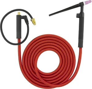 SÜA - 9V Series - 125 Amp - Air Cooled - TIG Torch with Valve - 12.5 feet 1-Piece SÜAFlex Cable - Dinse 10-25 Connector