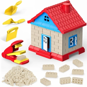 Sand Play Set, 1.7lbs Moldable Self-Sticking Play Sand for Kids, Sensory Building Toy Set for Kids Age 3 , Birthday Gift Idea (Blue)