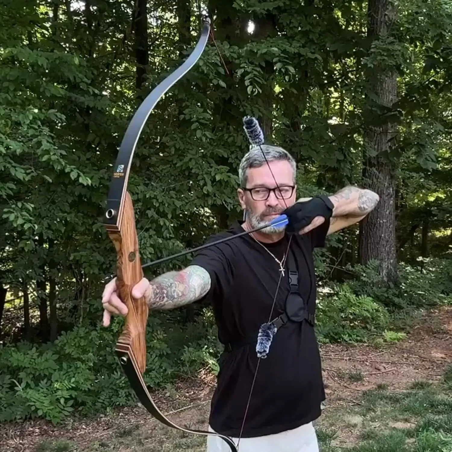 Sanlida Eagle X9 New 58” RTH Standard Hunting Recurve Bow and Arrow Set for Adults and Hunters, Wooden Takedown Hunting Recurve Bows Package for Outdoor, Hunting and Practice 25-60 Lbs