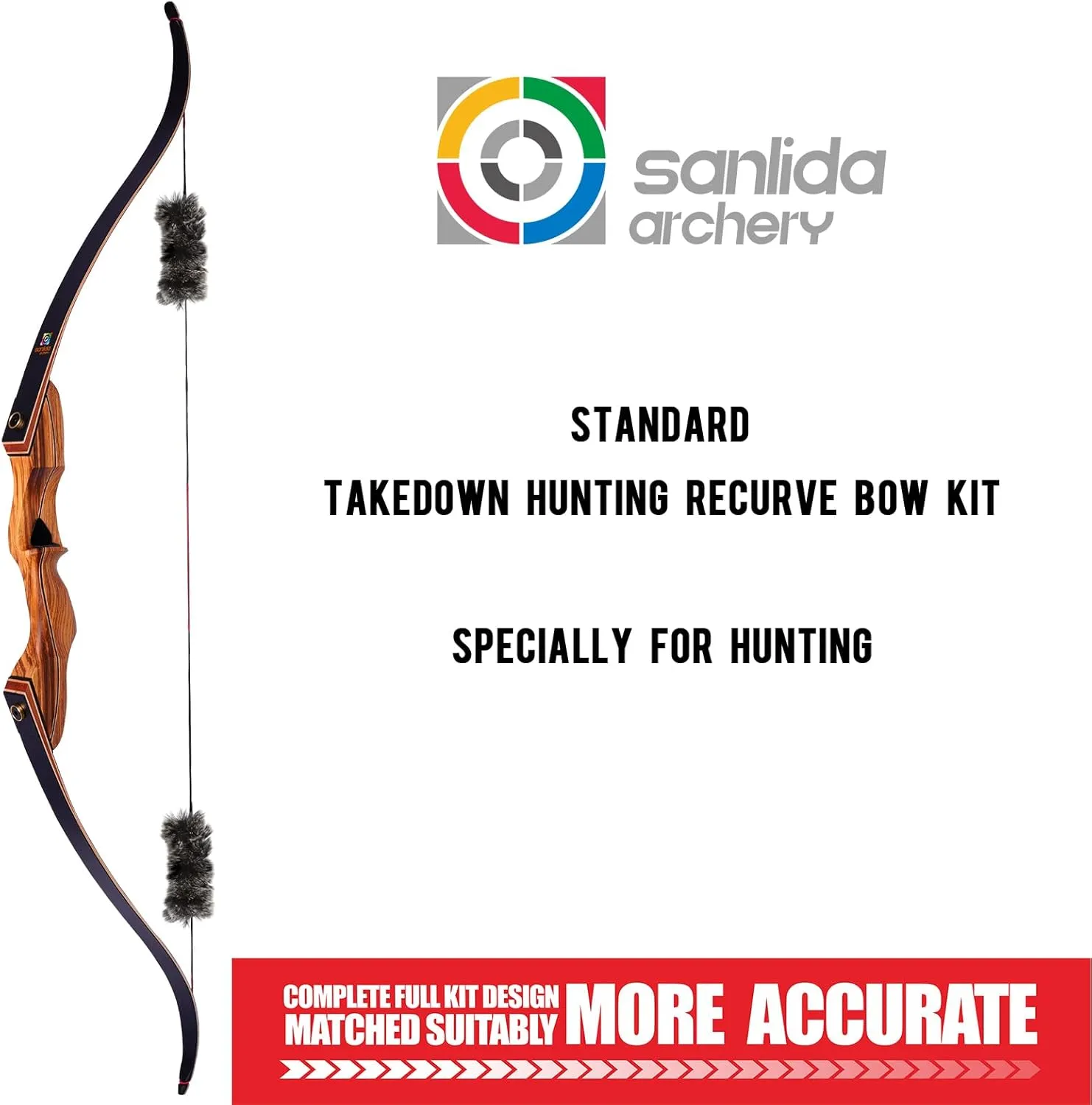 Sanlida Eagle X9 New 58” RTH Standard Hunting Recurve Bow and Arrow Set for Adults and Hunters, Wooden Takedown Hunting Recurve Bows Package for Outdoor, Hunting and Practice 25-60 Lbs