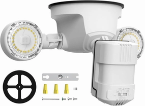 SANSI 2000LM Motion Sensor Outdoor Lights, 15W 5000K Dusk to Dawn Eave Mount Security Light, 4 Modes, Wide 320°Angle Illumination, for Yard, Soffit, Garage, LED Security Lights Outdoor Wired