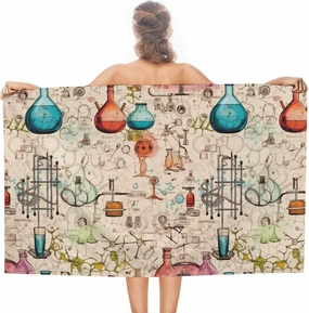 Science Chemical Knowledge Adults Beach Towels Soft Travel Towel Bath Towels Lightweight Towels for Women Men