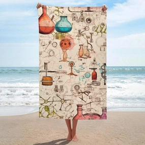 Science Chemical Knowledge Large Beach Towel Pool Towel Lightweight Travel Towels Soft Bath Towel for Adults Men Women 130x80cm