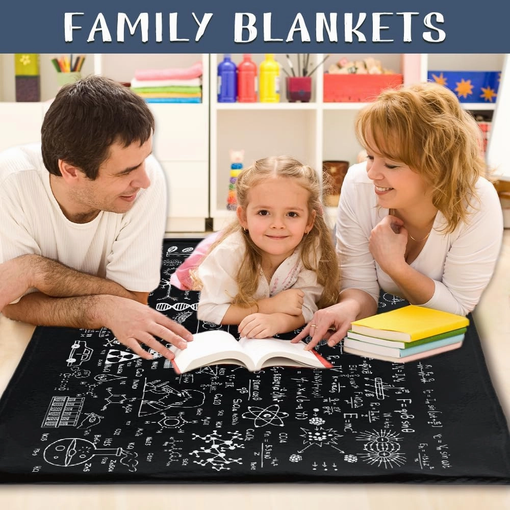 Science Formulas Chalkboard Math Physics Equation Blanket Flannel Throw Lightweight Super Soft Cozy Blankets for Couch Bed Sofa Chair, Gift for Birthday Thanksgiving Christmas 50"x40" for Kids