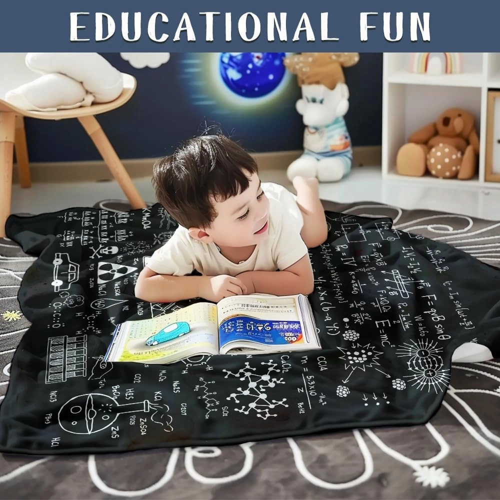Science Formulas Chalkboard Math Physics Equation Blanket Flannel Throw Lightweight Super Soft Cozy Blankets for Couch Bed Sofa Chair, Gift for Birthday Thanksgiving Christmas 50"x40" for Kids